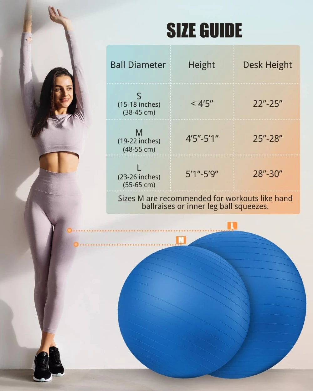 Yoga Workout Ball, Anti-Slip/Stability Swiss Ball Physiotherapy, Balance Ball Chair
