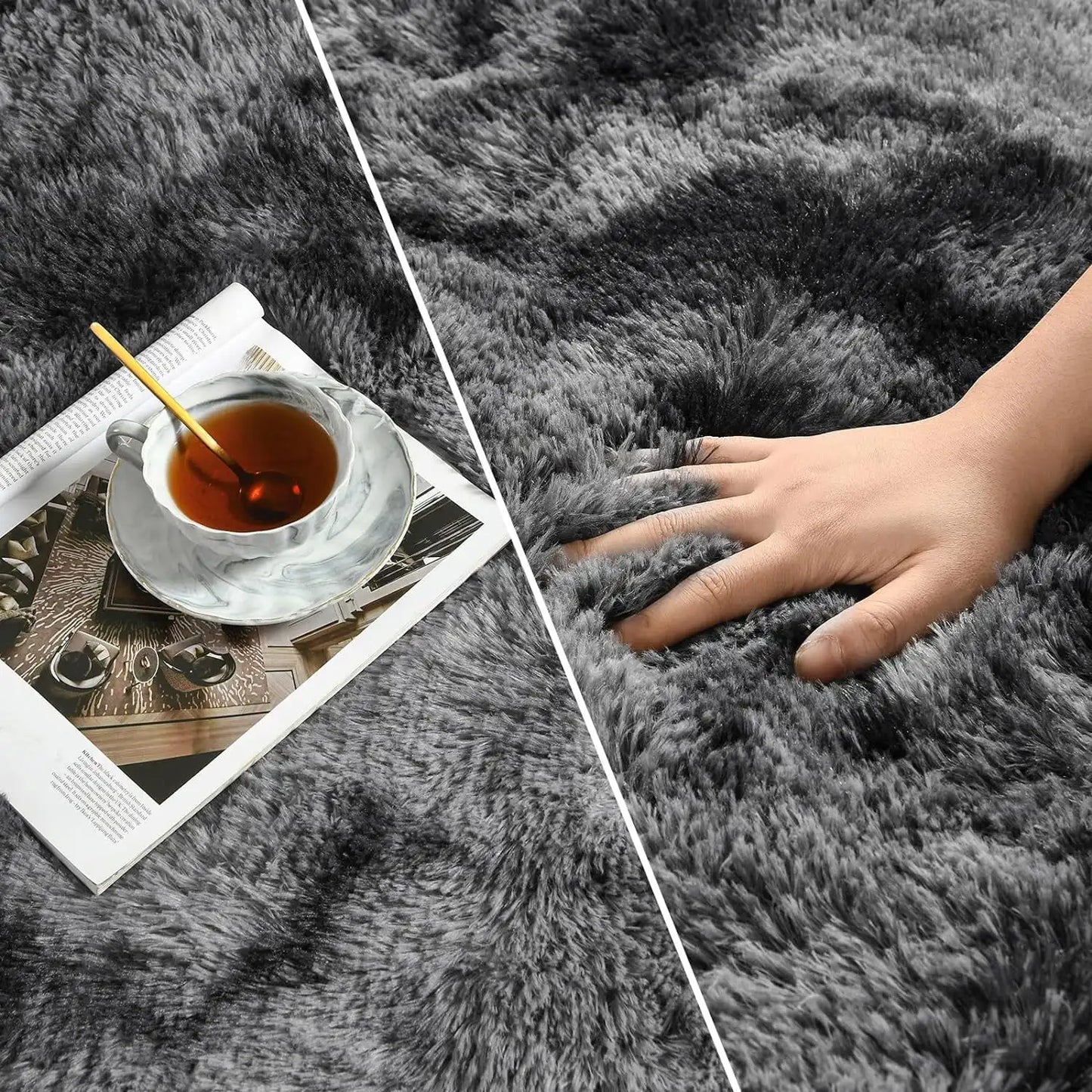 Plush, Super Soft Velvet Rug, Shaggy for Bedroom, Living Room, Kids Room