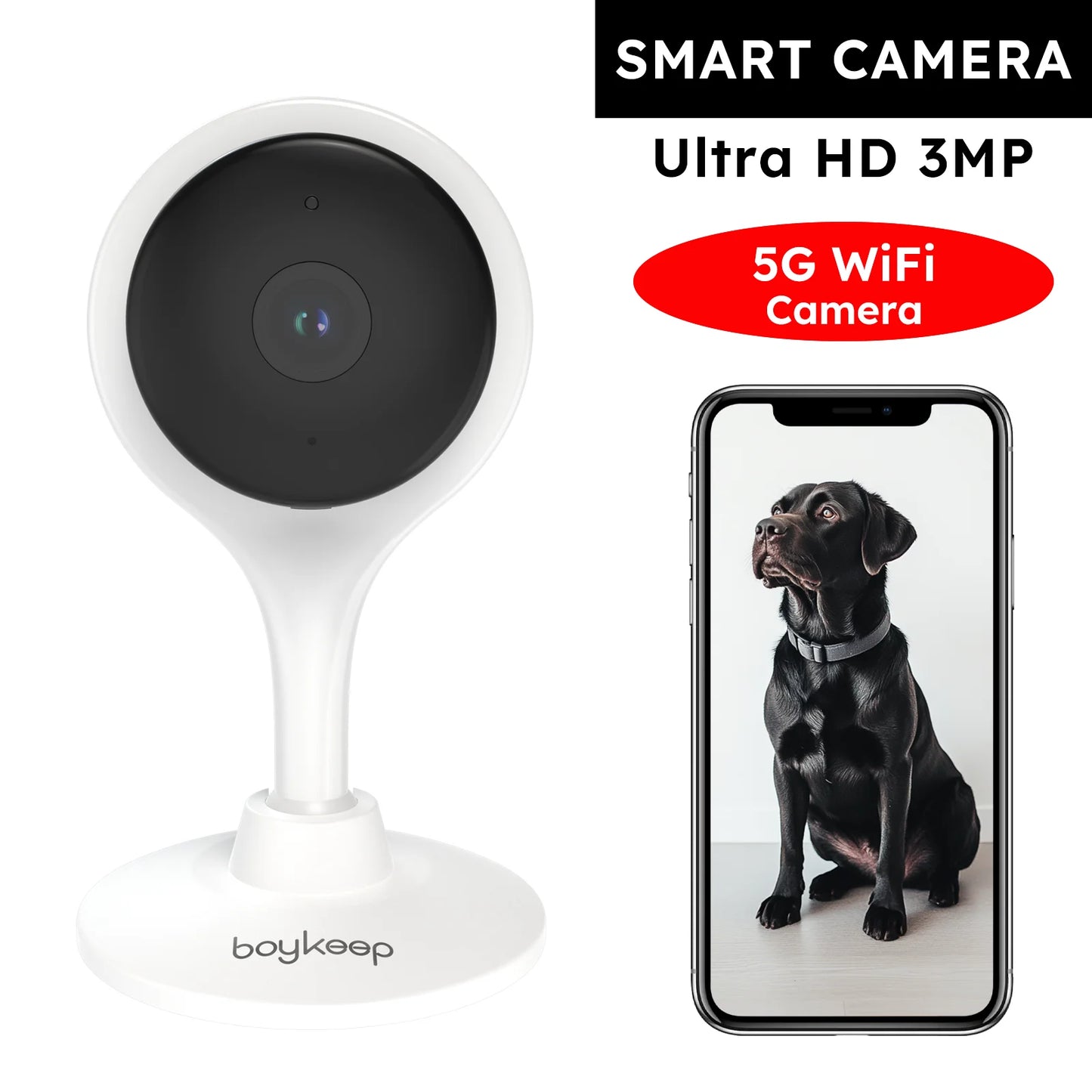 Surveillance Camera,  3MP 5/2.4GHz WiFi Indoor Home Security, Mini IP Smart Family CCTV Pet Camera Video Monitor 24/7  K10