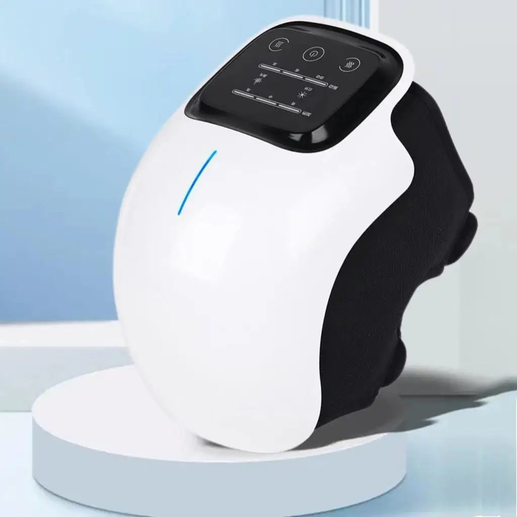 Cordless Portable Knee Massager with Heat and Vibration, Large LED Screen, Adjustable Temperature,