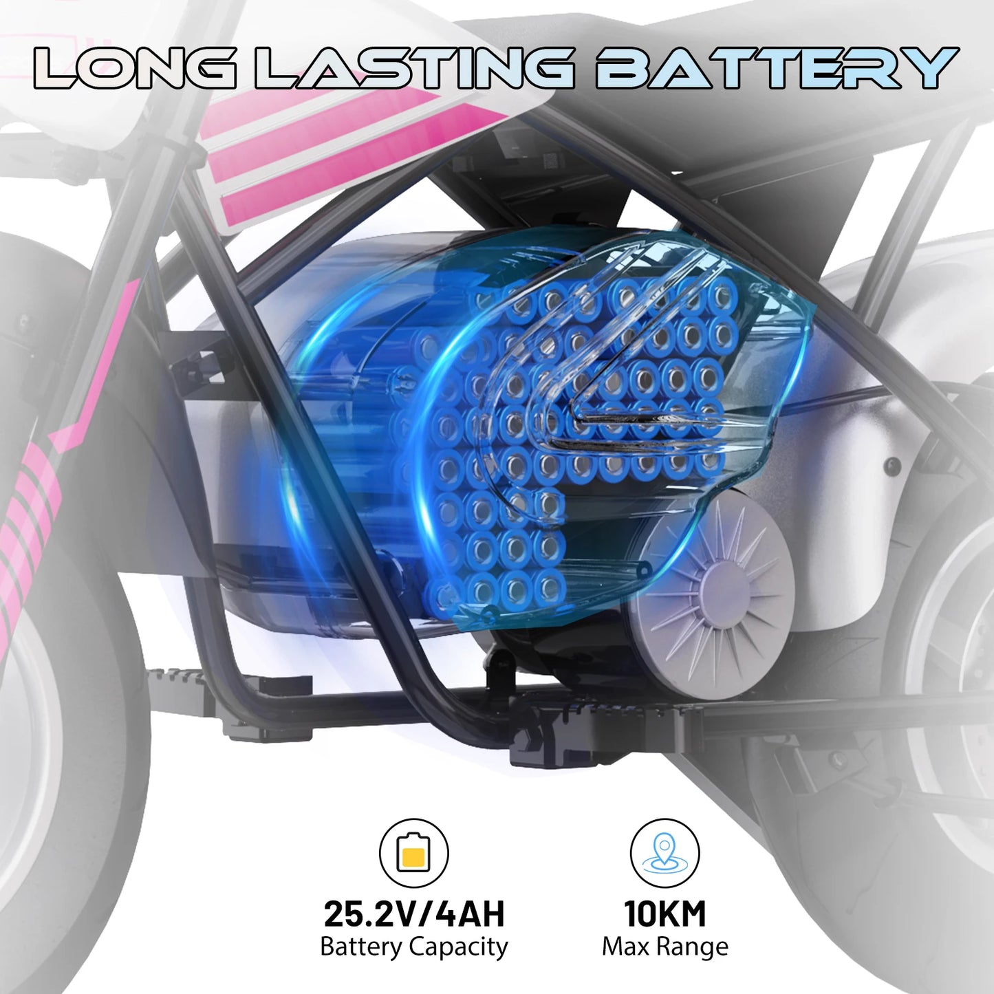 Max Range 10 Miles, 2.5v 4Ah Battery, 300w Motor Electric Kids Scooter, 20mph, 11" Tires