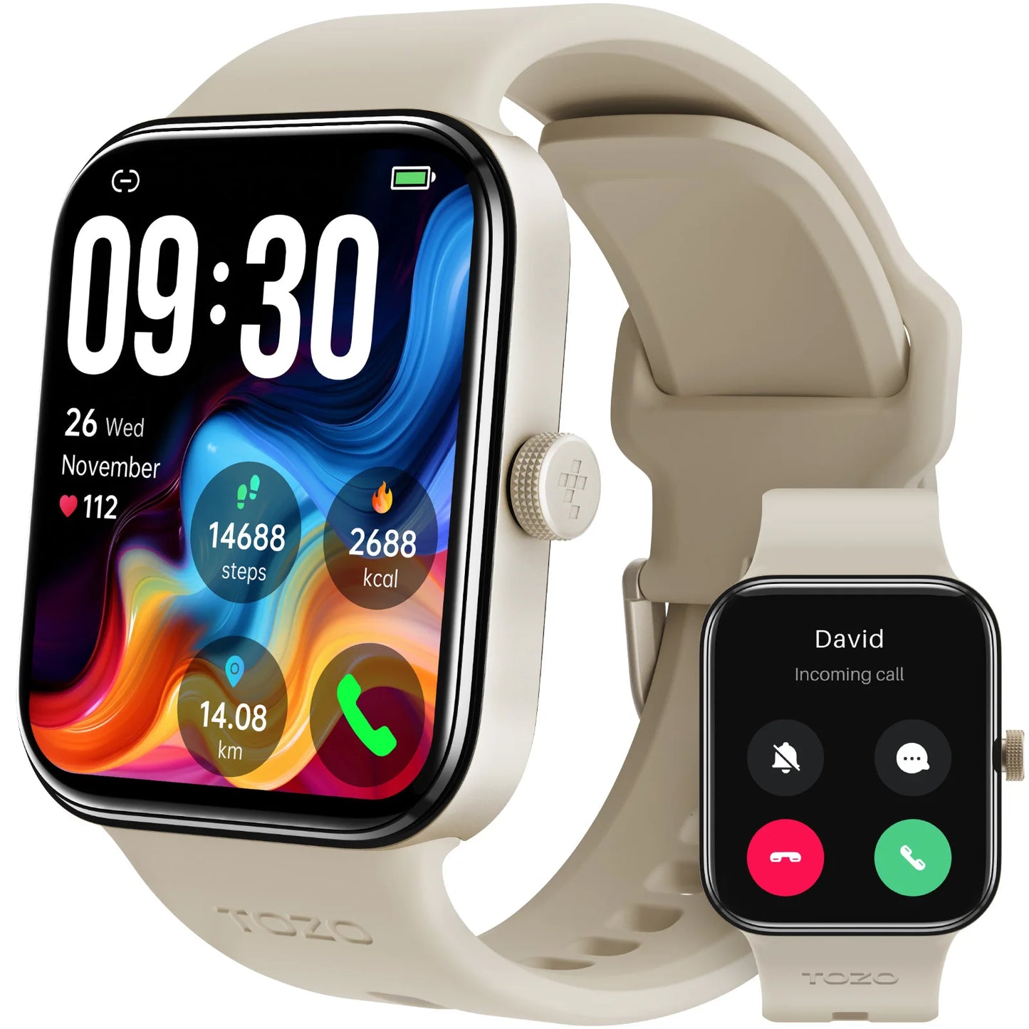 AcuFit One Smart Watch Call Answer Fitness Tracker,  Heart Rate Blood Oxygen Monitor
