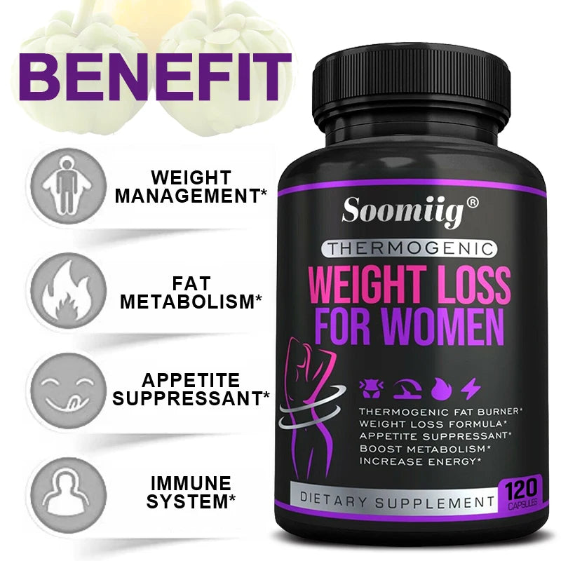 Thermogenic Fat Burner - Natural Appetite Suppressant, Immunity and Metabolism Booster, Weight Management, Immunity,120 Capsules