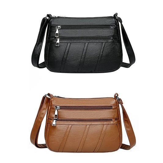 Fashion Women Shoulder Bag PU Leather, Multi-pocket Purse Handbag,  Popular Simple Female Daily Bag