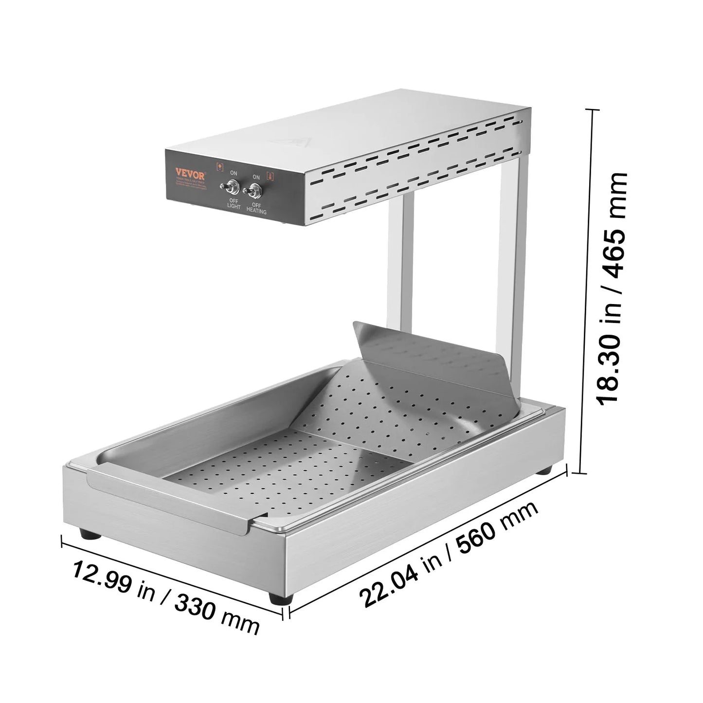 Commercial French fry Food Warmer, Countertop Food Heating, 104-122 deg, French fries, Buffet, Kitchen, Restaurant