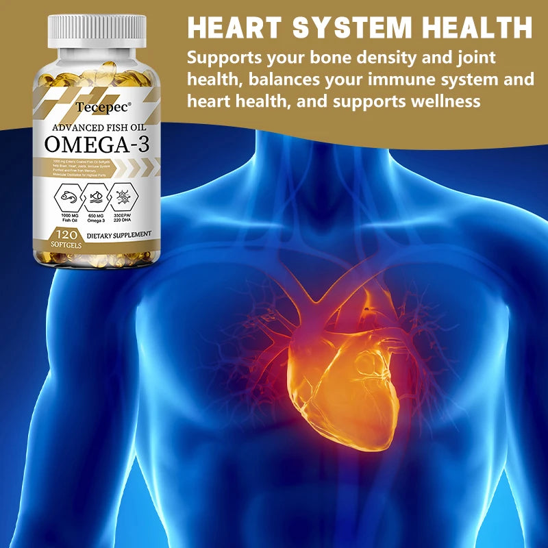 Omega 3- Support, Improves Negative Mood & Stress, 120 Capsules