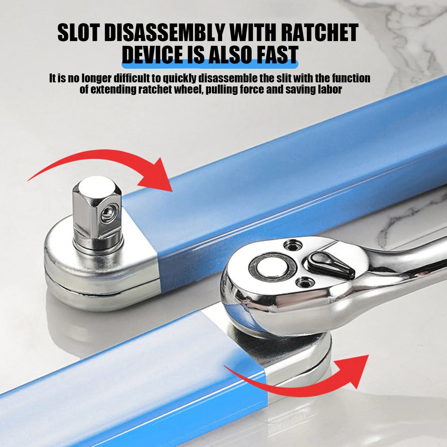 Multifunctional Professional/Household Ratchet, Adjustable Ends, Extended Reach Wrench for Air, Refrigeration