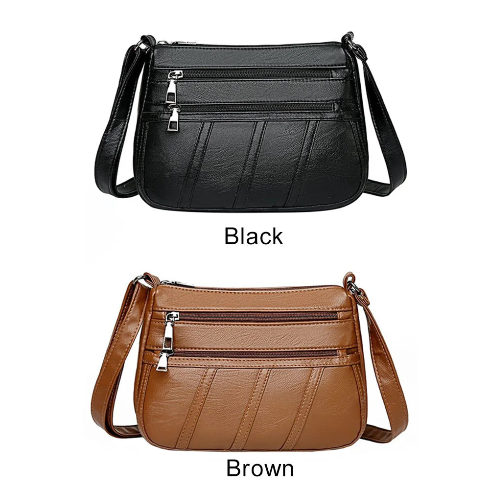 Fashion Women Shoulder Bag PU Leather, Multi-pocket Purse Handbag,  Popular Simple Female Daily Bag