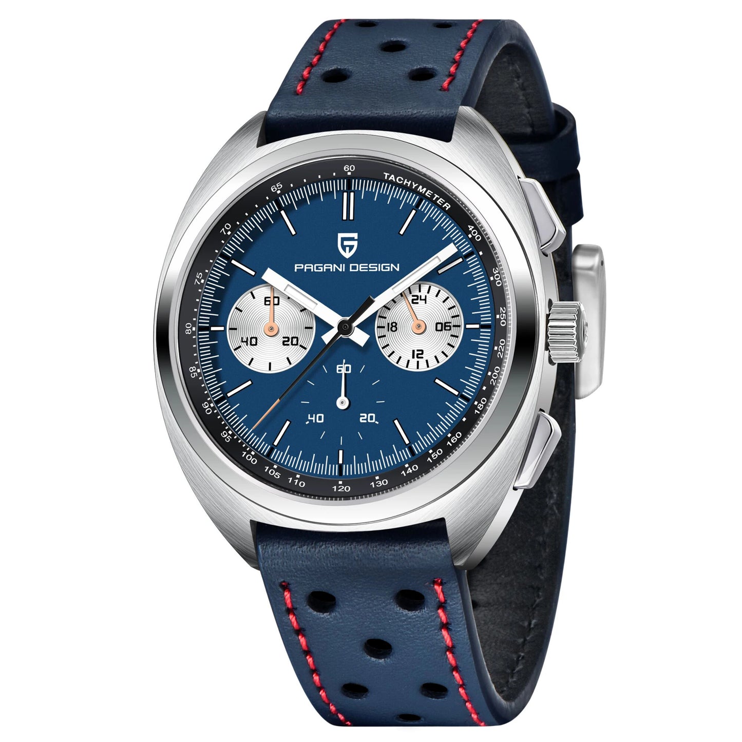 New Panda Dial Luxury, Mens Quartz Watch, Sport Chronograph Sapphire Glass Wristwatch, Luminous,Water Resistant