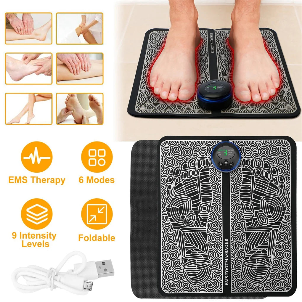 Electric simulator Foot Massager massage relaxing Mat, Rechargeable Leg Reshaping Muscle Pain Relaxation