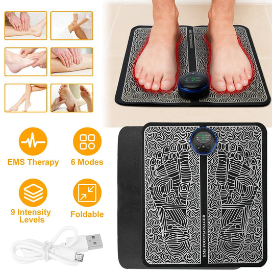 Electric simulator Foot Massager massage relaxing Mat, Rechargeable Leg Reshaping Muscle Pain Relaxation