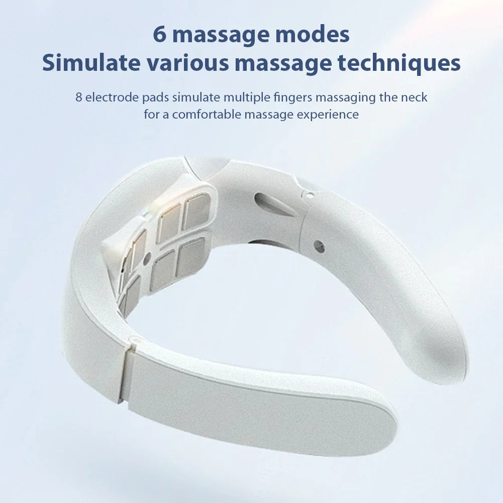 Neck Physical Therapy Massager 15 Gears 6 Modes Cervical Therapy Massage Stimulator USB Charging Vibration Pulse for Home Office
