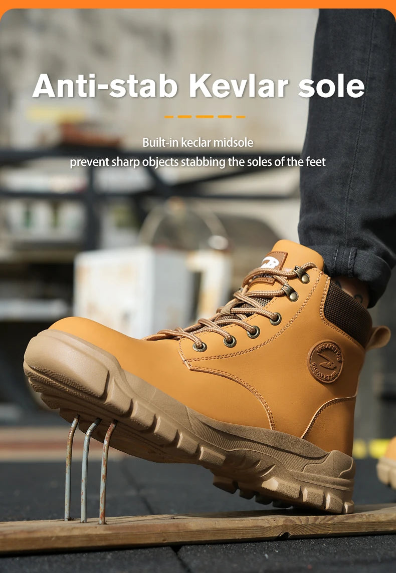 Mens Steel Toe Work Safety Shoe Anti- Puncture