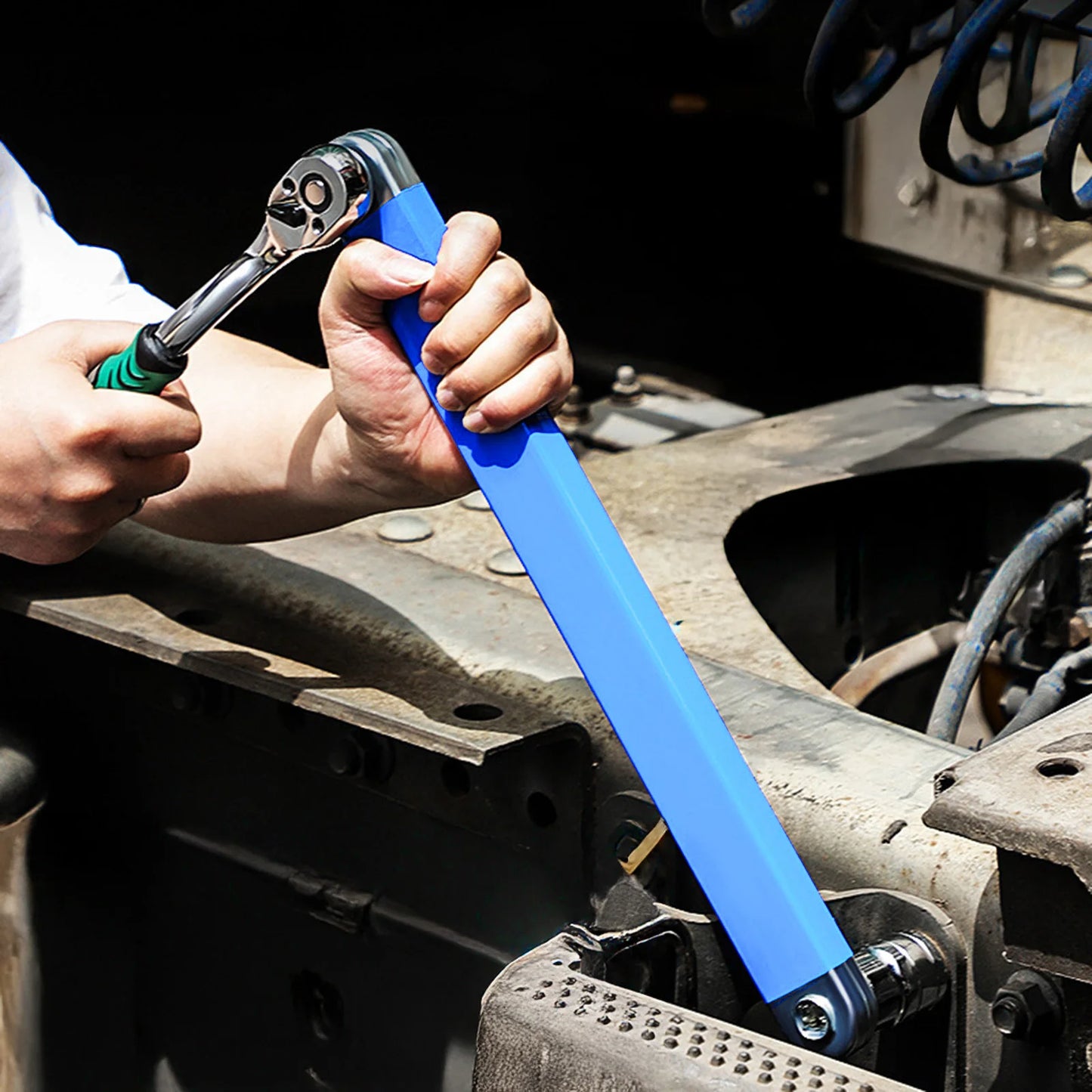 Multifunctional Professional/Household Ratchet, Adjustable Ends, Extended Reach Wrench for Air, Refrigeration