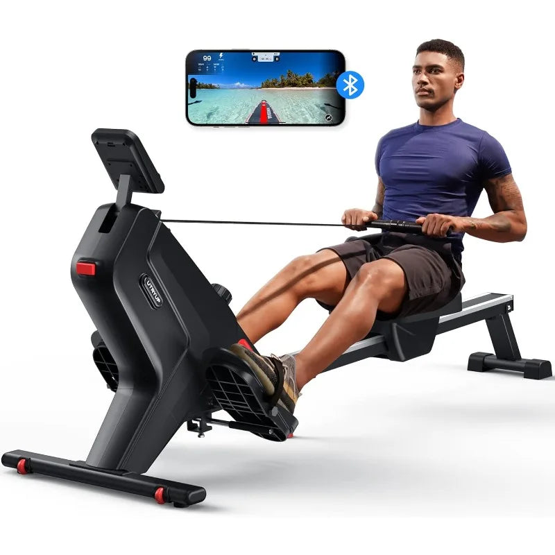 16 Level Quiet Resistance Rowing Machine , Foldable and Compact 350lb weight capacity