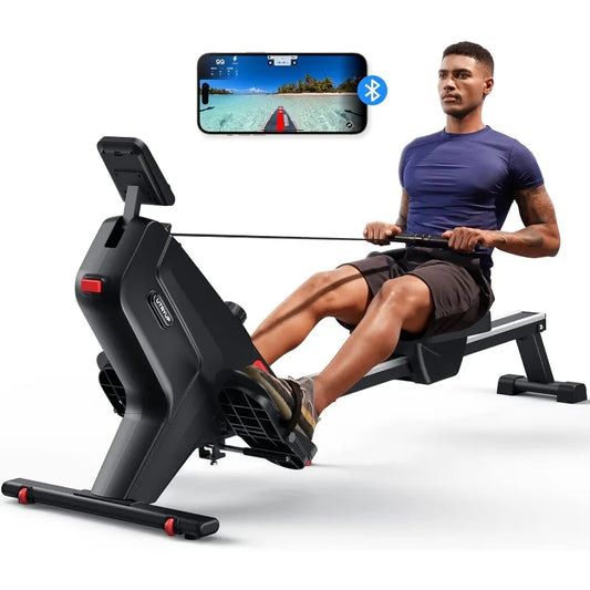 16 Level Quiet Resistance Rowing Machine , Foldable and Compact 350lb weight capacity