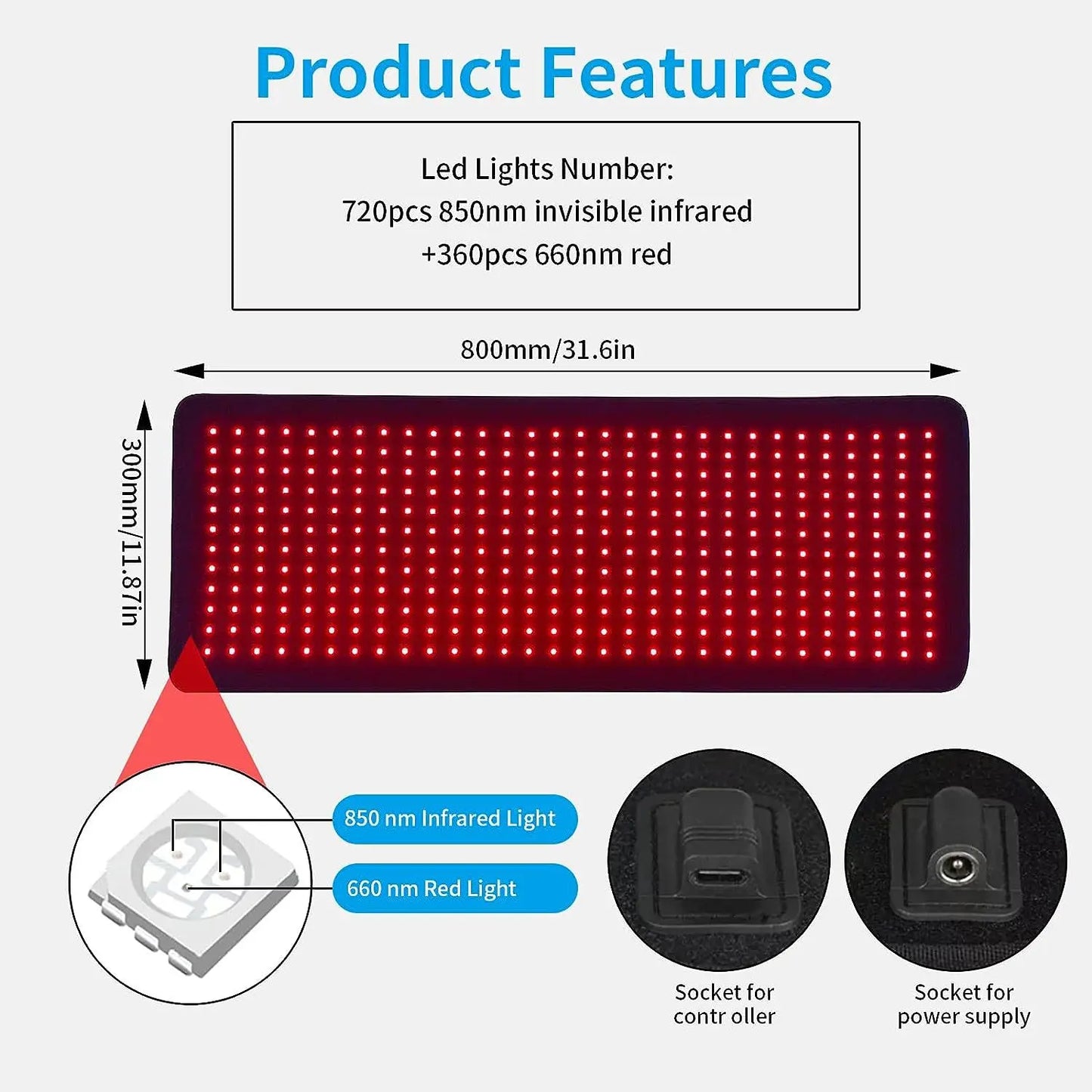 Infrared Light Heating Pad 660nm&850nm Back Shoulder Waist Yoga mat Comfortable Massage Relieve Pain